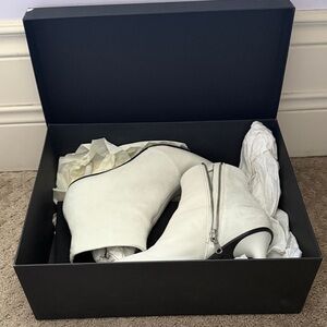 Rag & Bone White Ankle Boots with Zipper